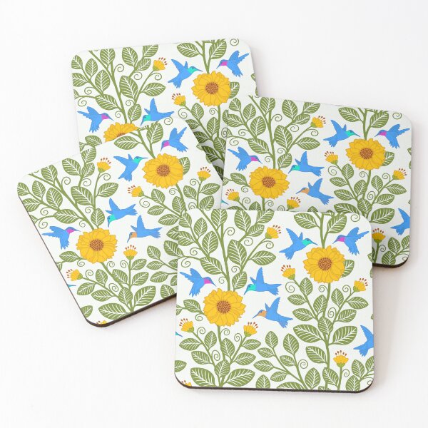 Item preview, Hummingbirds with yellow flowers designed and sold by MarySchwindt.