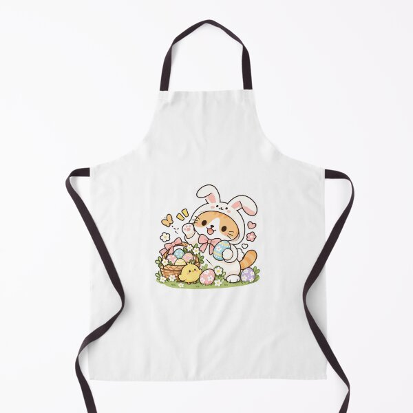Item preview, Cute Easter Bunny Cat – Kawaii Orange Tabby Kitty with Easter Eggs and Spring Flowers designed and sold by NoopnyangStudio.