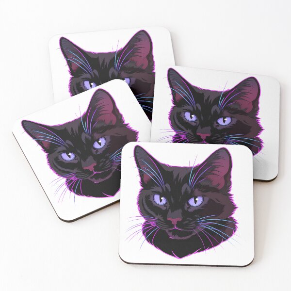 Item preview, Neon Black Cat Cyberpunk Synthwave Mystic designed and sold by GDAFlux.