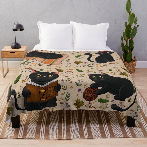 Item preview, Witchy Black Cats Autumn Pattern - Cozy Fall Aesthetic designed and sold by Amanda | Branding& Ilustración.