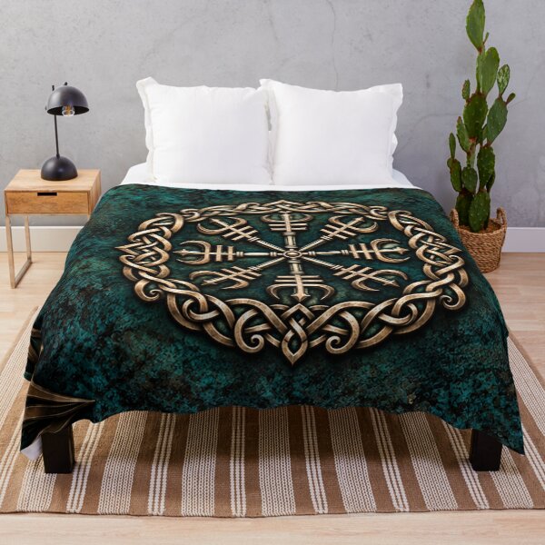 Item preview, Ægishjálmur Inspired Emblem — Bronze Tones and Teal Knotwork designed and sold by InkspiredArt.