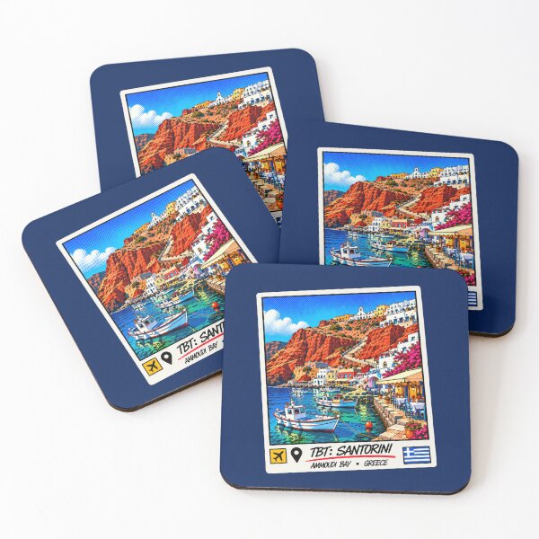 Item preview, TBT Ammoudi Bay Santorini Greece Fishing Harbor Vintage Travel Art designed and sold by JEFFCORA.