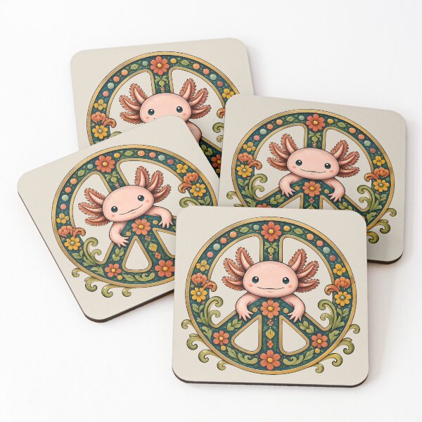 Item preview, Retro Cute Axolotl Flower Power Peace Sign Vintage HD ONLINE STORE designed and sold by bard-art.