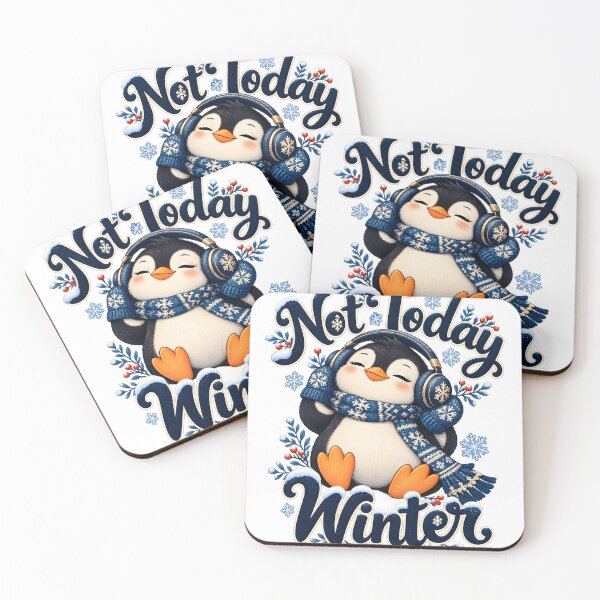 Item preview, Not Today Winter Penguin in Headphones designed and sold by victorsuarez.