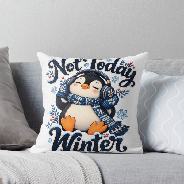 Item preview, Not Today Winter Penguin in Headphones designed and sold by victorsuarez.