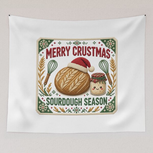 Item preview, Merry Crustmas Sourdough Season Knit Sweater Patch designed and sold by UncleFizziwigs.