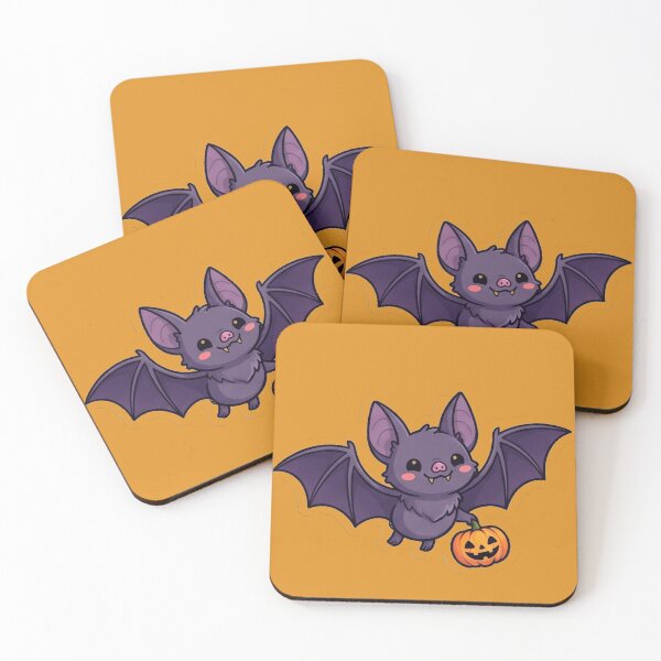 Item preview, Cute Kawaii Bat with Halloween Pumpkin designed and sold by Miss Robot Shop.