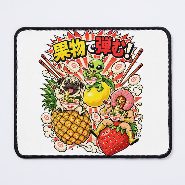 Item preview, Alien Pug Luchador Ramen Fruit Battle designed and sold by CoolCrazyQuirky.