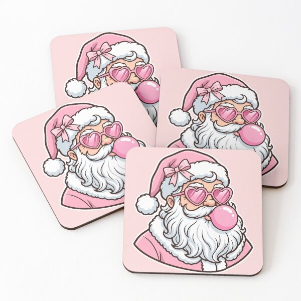 Item preview, Cool Retro Pink Coquette Santa With Heart Sunglasses designed and sold by CacheyArts.