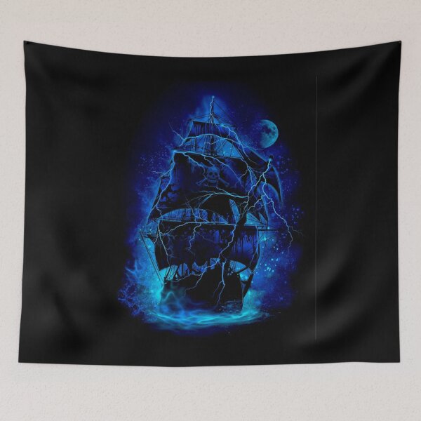 Item preview, Ghost Ship of the Haunted Seas – Spooky Pirate Ship in a Dark, Mysterious Ocean designed and sold by JeraiffsonCorner .