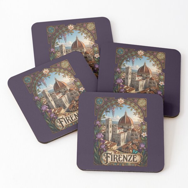 Item preview, Art Nouveau Firenze Duomo Floral Ornate Poster Design designed and sold by BorgSpareParts.