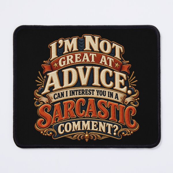 Item preview, Sarcastic Dad Joke – I’m Not Great at Advice Funny Retro 70s Embroidered Typography designed and sold by Emoji Emblems.