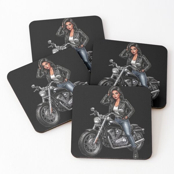 Artikelvorschau, Biker-Girl Schwarze Lederjacke Motorrad entworfen und verkauft von MaRCAStro.