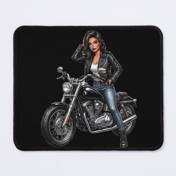 Item preview, Biker Girl Black Leather Jacket Motorcycle designed and sold by MaRCAStro.