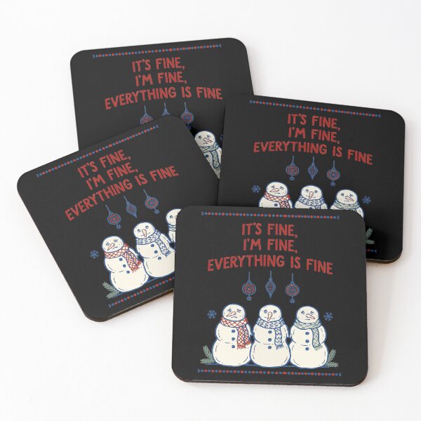 Item preview, It's Fine I'm Fine Everything is Fine Snowman Humor designed and sold by Redgiant87x.