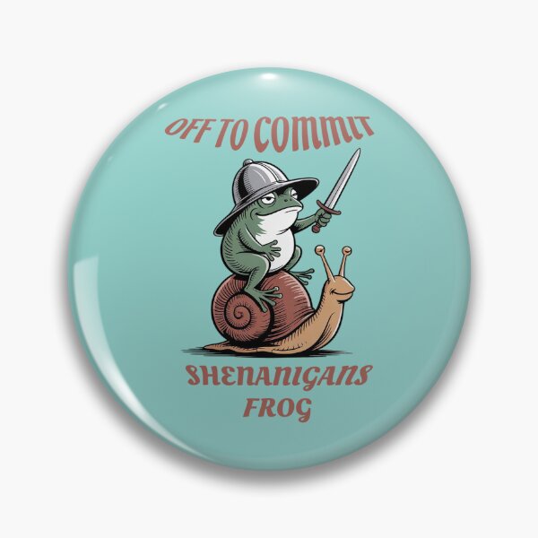 Item preview, Off to Commit Shenanigans Frog Funny Knight Meme designed and sold by Endless7Art.