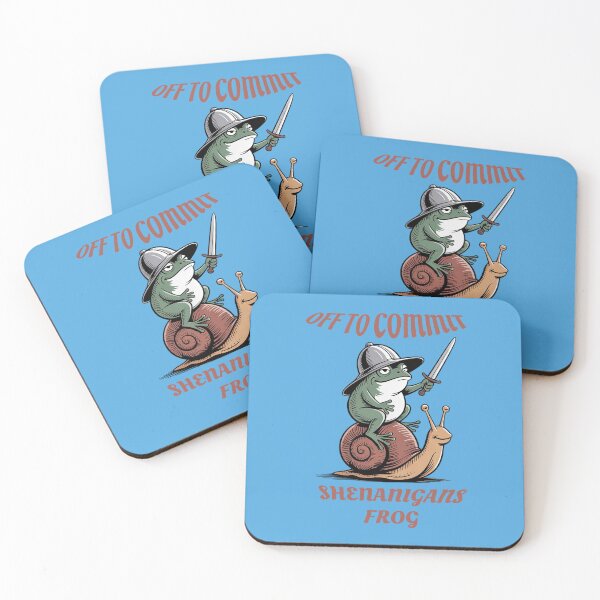 Item preview, Off to Commit Shenanigans Frog Funny Knight Meme designed and sold by Endless7Art.