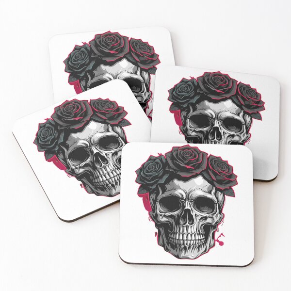 Item preview, Skull with Black Roses & Blood Splatter designed and sold by GDAFlux.