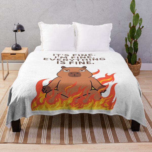 Item preview, It's Fine I'm Fine Everything Is Fine, Funny Capybara designed and sold by Sir Capy B.