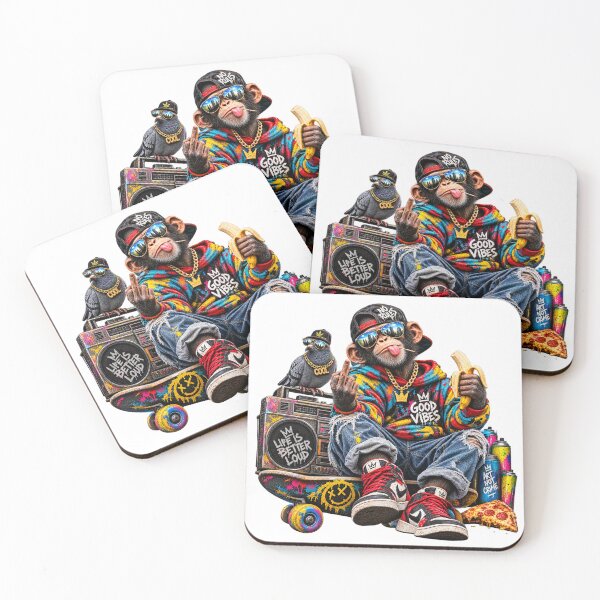 Item preview, Good Vibes No Rules Graffiti Monkey Skate Art designed and sold by puzzell.