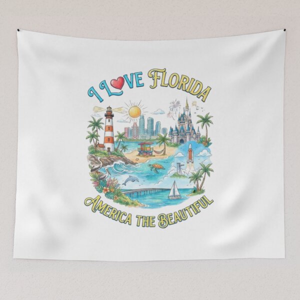 Item preview, Florida USA Vacation - Sunshine State Beaches, Miami, Orlando Theme Parks & Keys Souvenir designed and sold by Illumine-World.