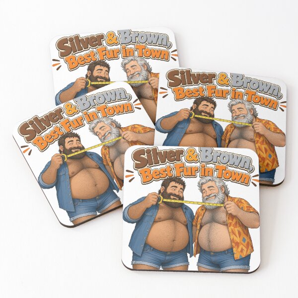 Item preview, Silver & Brown Best Fur in Town Gay Bear Couple designed and sold by Tom&Tony.
