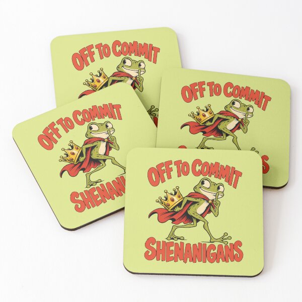 Item preview, Off to Commit Shenanigans Frog Funny King designed and sold by Endless7Art.