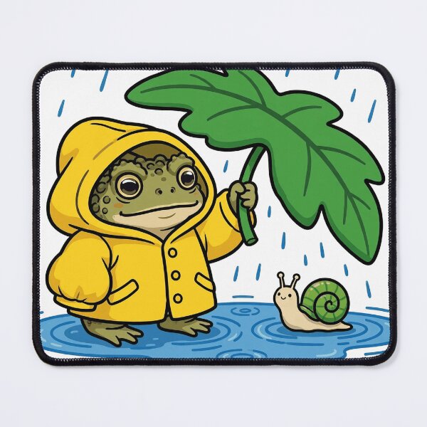 Item preview, Toad in a Raincoat, Warty Toad Holding a Leaf Umbrella Over a Snail Sticker designed and sold by ElicitaDesign.