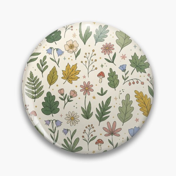 Item preview, Cottagecore Wildflower and Forest Leaves Pattern designed and sold by Marietna2110.