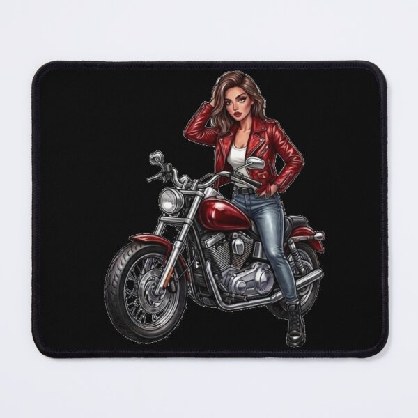 Item preview, Biker Girl Red Leather Jacket Motorcycle designed and sold by MaRCAStro.