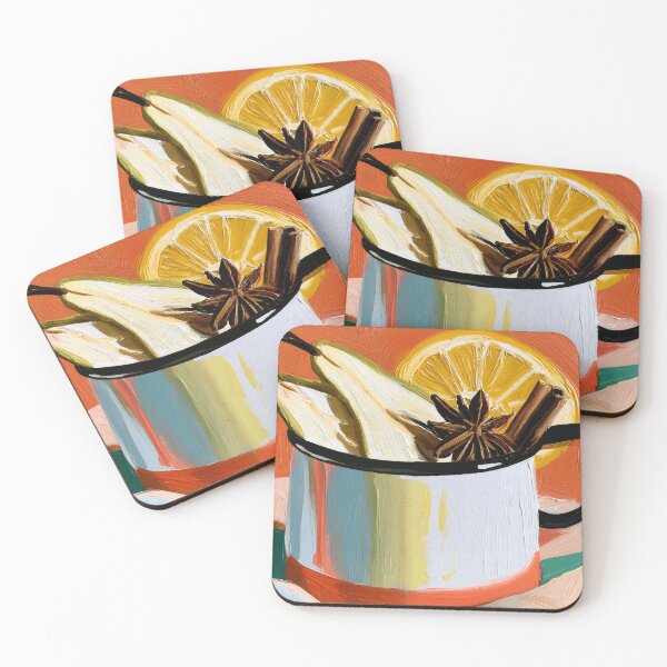 Item preview, Embrace Autumn with a Warm Seasonal Drink Garnished with Spiced Pear, Citrus and Cinnamon designed and sold by OlfactoART Studio.