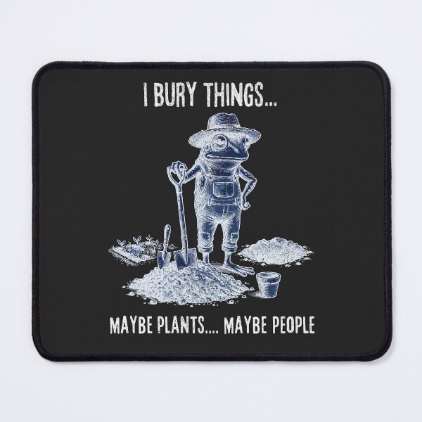 Item preview, I Bury Things Maybe Plants Maybe People Distressed Woodcut Gardening Frog designed and sold by mareix.