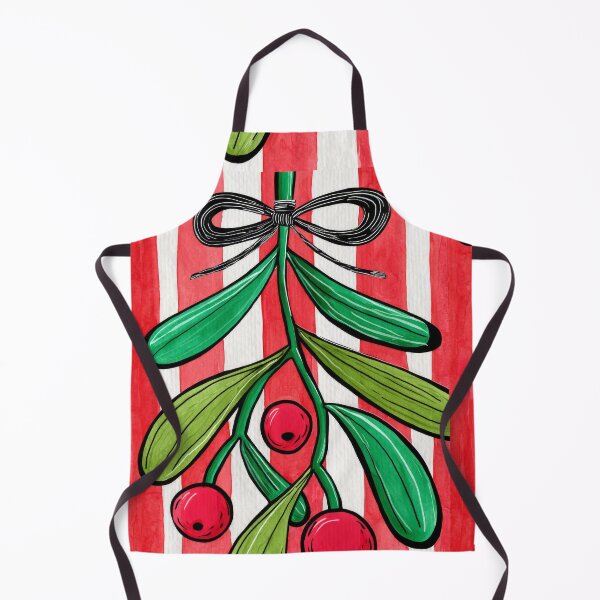 Item preview, A Bold and Whimsical Mistletoe Masterpiece with Vibrant Green and Blue Leaves, Bright Red Berries designed and sold by OlfactoART Studio.
