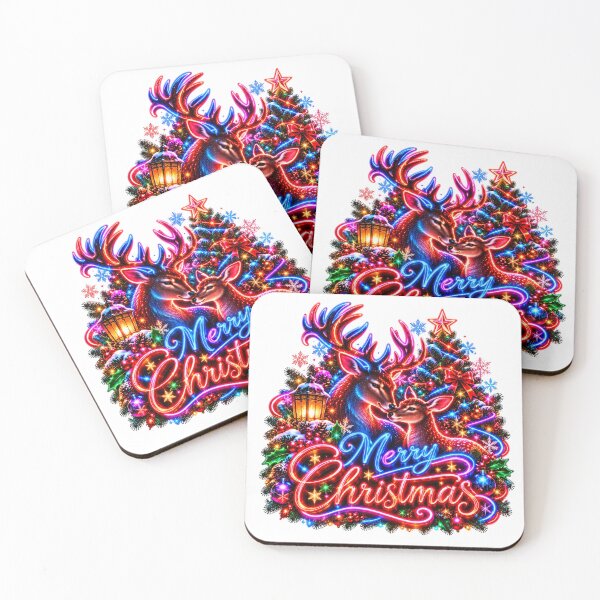 Item preview, Neon Christmas Glow – Stag and Doe Festive Lights designed and sold by DansCreations42.