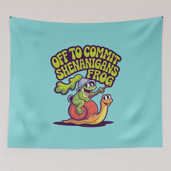 Item preview, Off to Commit Shenanigans Frog Snail Knight designed and sold by Endless7Art.