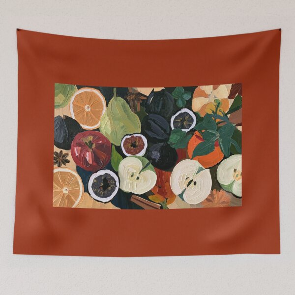 Item preview, Celebrate the Beauty of Autumn with Vibrant Apples, Juicy Oranges and Rich Figs designed and sold by OlfactoART Studio.