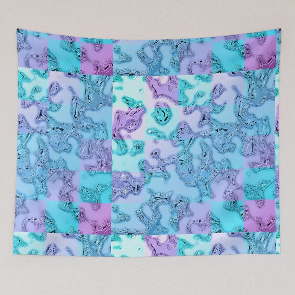 Item preview, Chrome Vaporwave 80s Checkers Waterdroplet designed and sold by melisssne.