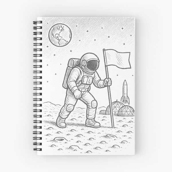 Item preview, Lone Astronaut Walking on the Moon designed and sold by Pletho Design Forge.