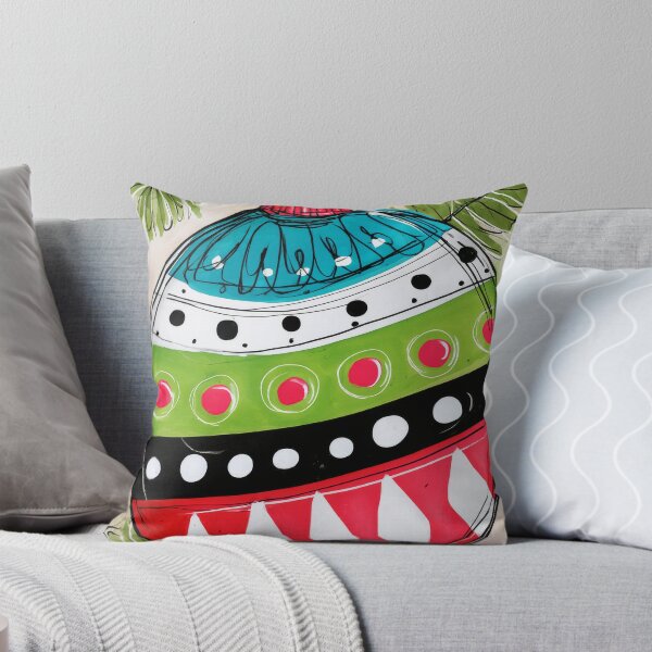 Item preview, A Vibrant Christmas Ornament Bursting with Red, Green, and Blue Stripes and Polka Dots designed and sold by OlfactoART Studio.