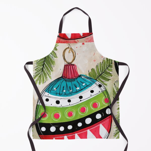 Item preview, A Vibrant Christmas Ornament Bursting with Red, Green, and Blue Stripes and Polka Dots designed and sold by OlfactoART Studio.