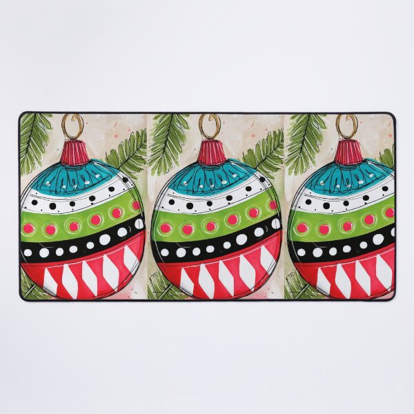 Item preview, A Vibrant Christmas Ornament Bursting with Red, Green, and Blue Stripes and Polka Dots designed and sold by OlfactoART Studio.