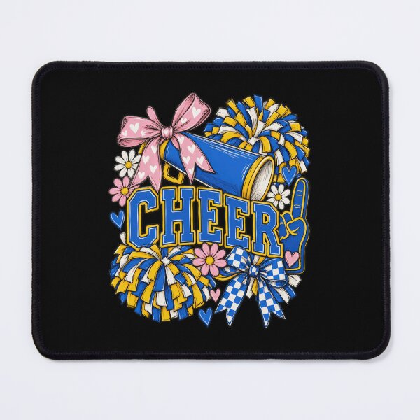 Item preview, Funny Vintage Collegiate Banner Cheer blue bows pompoms designed and sold by adiencarteras.
