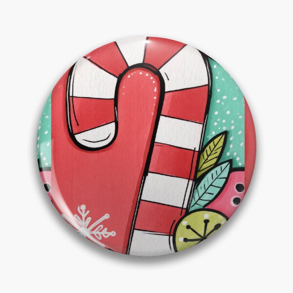 Item preview, Christmas Candy Cane Surrounded by Whimsical Snowflakes, Festive Foliage, and Bold Geometric Pattern designed and sold by OlfactoART Studio.