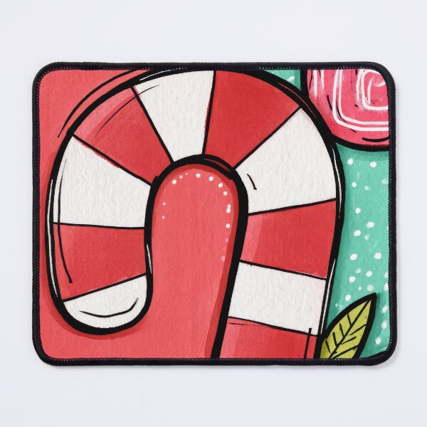 Item preview, Christmas Candy Cane Surrounded by Whimsical Snowflakes, Festive Foliage, and Bold Geometric Pattern designed and sold by OlfactoART Studio.