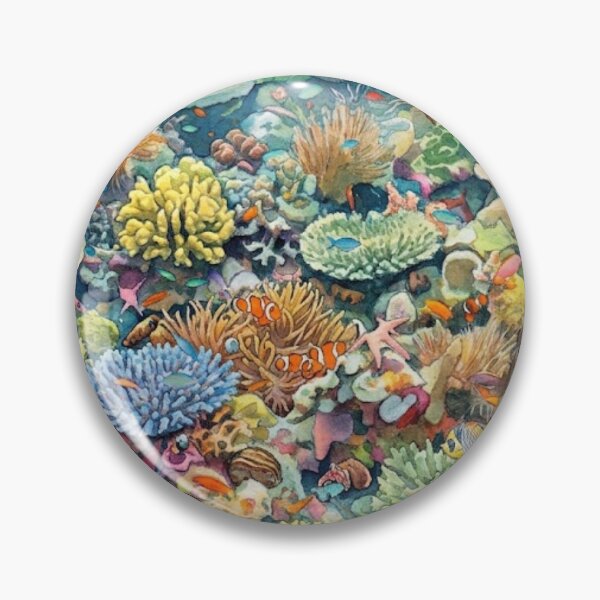 Item preview, Watercolor Coral Reef Ocean Life Pattern designed and sold by Marietna2110.