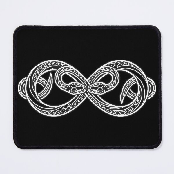 Item preview, Infinite Loop Twin Ouroboros Serpents Tribal Minimal Tattoo T-Shirt designed and sold by Giobb-Artwork.