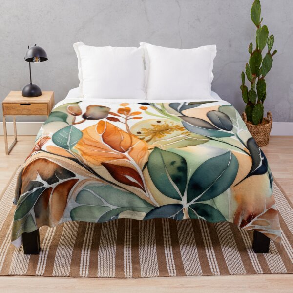 Item preview, Boho Botanical Earthtones Organic Leaves Pattern designed and sold by DEC02.