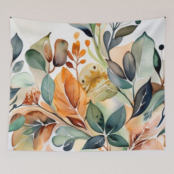 Item preview, Boho Botanical Earthtones Organic Leaves Pattern  designed and sold by DEC02.