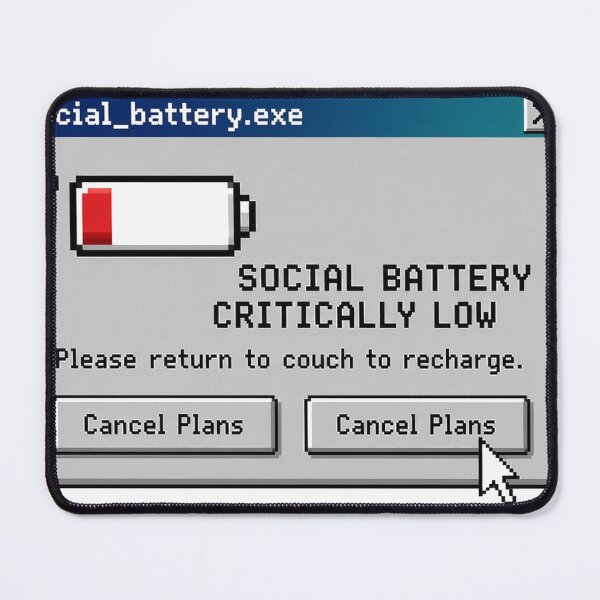 Item preview, Social Battery Critically Low Retro Pixel Pop-Up designed and sold by UncleFizziwigs.