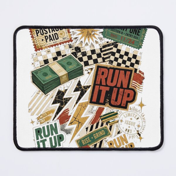 Item preview, Run It Up Collage — Patchwork Stamps and Tickets Graphic designed and sold by Run It Up Supply.